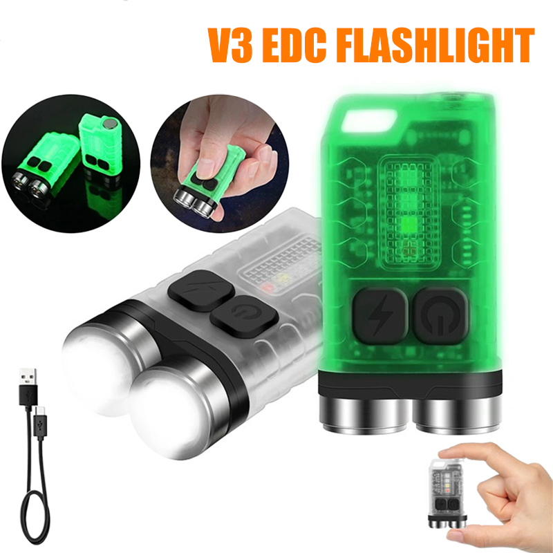 Outdoor Camping Glamping - V3 EDC Flashlight Mini Keychain 900LM