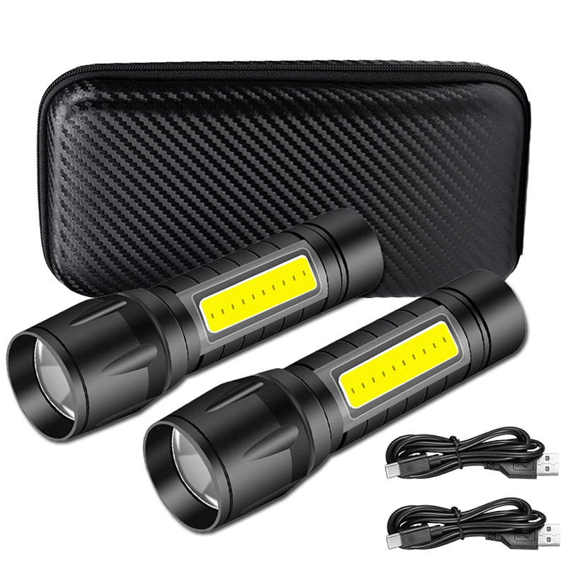 Outdoor Camping Lampe - Portable COB+LED Camping Light Flashlight USB