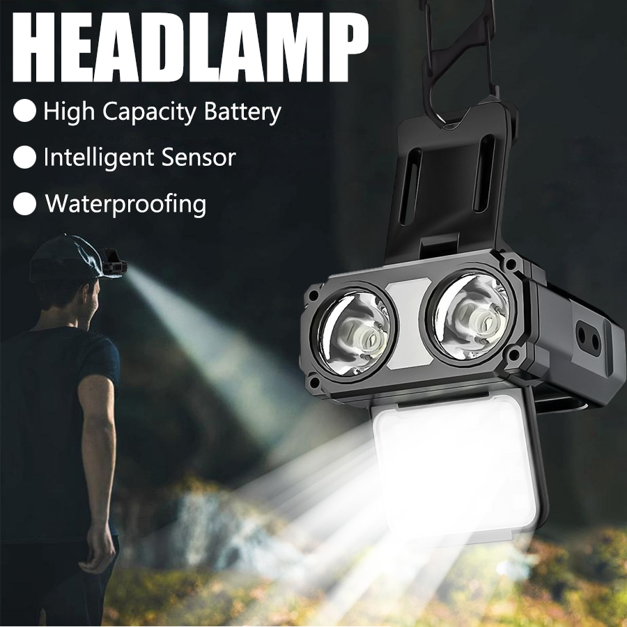 Outdoor Camping Glamping - Sensor COB LED Headlamp Cap Clip