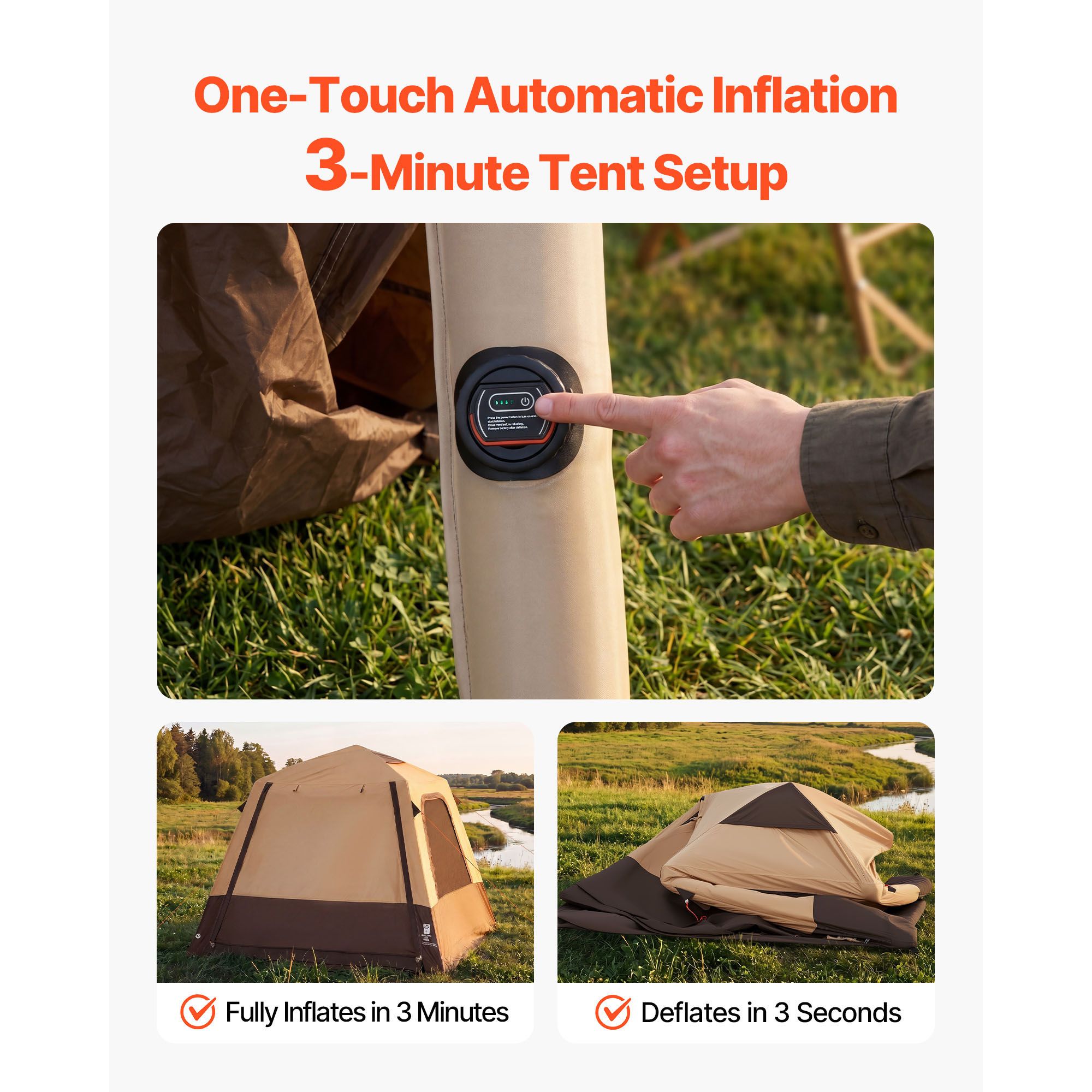 Camping Tent, 4 Person Inflata - Outdoor Camping On Youtube review and price