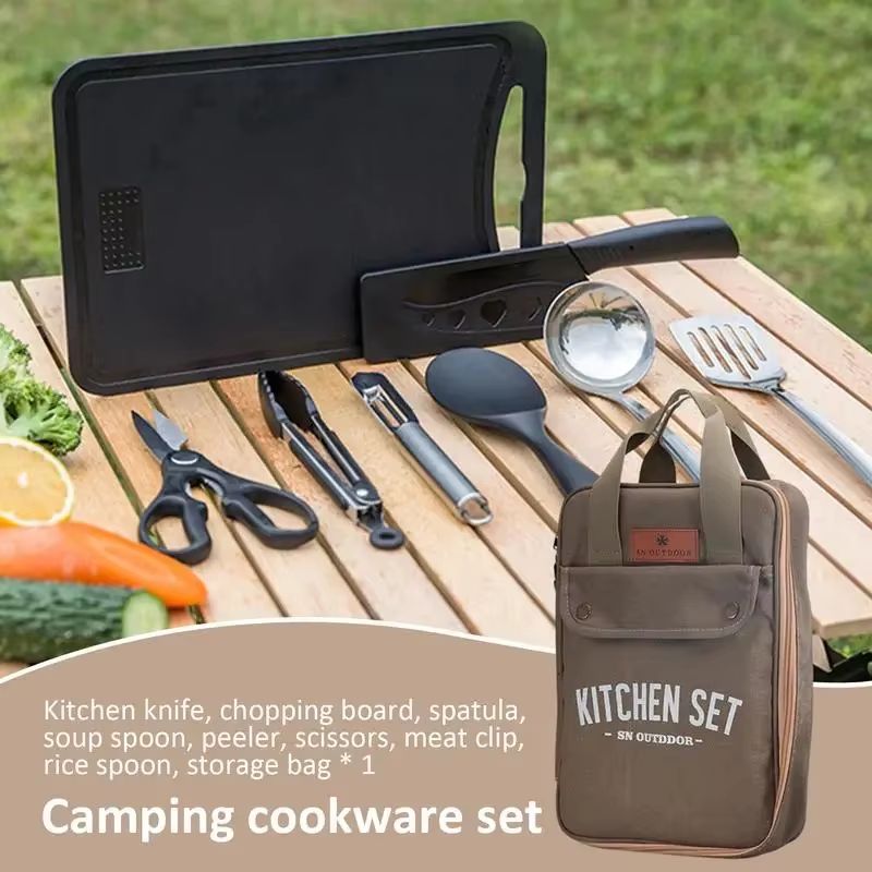 8pcs Camping Kitchen Cookware  - Outdoor Camping Kitchen Set review and price