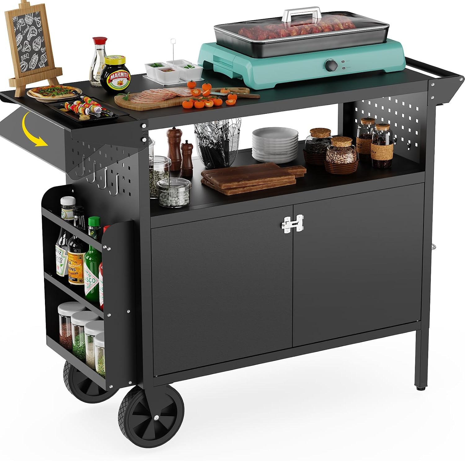 Outdoor Grill Cart Table With  - Kitchen Outdoor Camping review and price