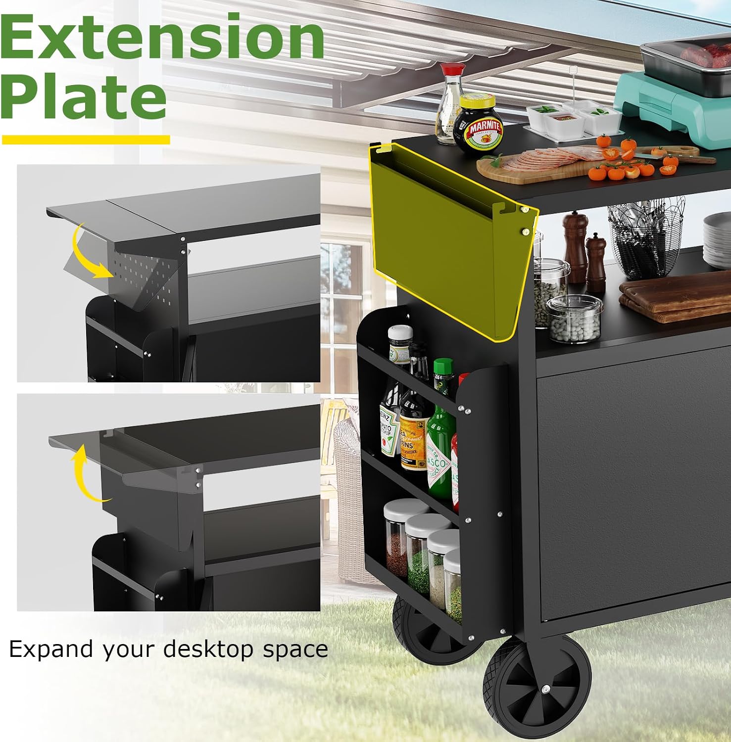 Outdoor Grill Cart Table With  - Kitchen Outdoor Camping review and price