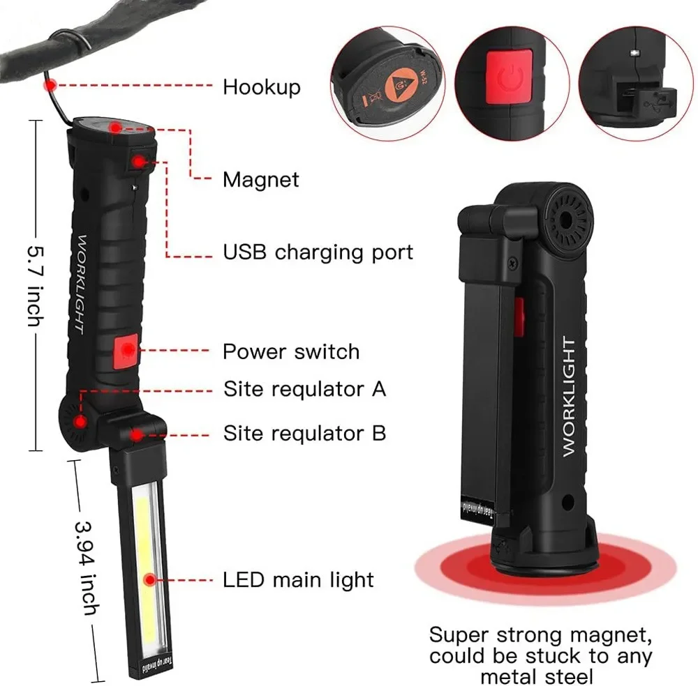 Portable COB LED Flashlight US - Outdoor Camping Lampe review and price