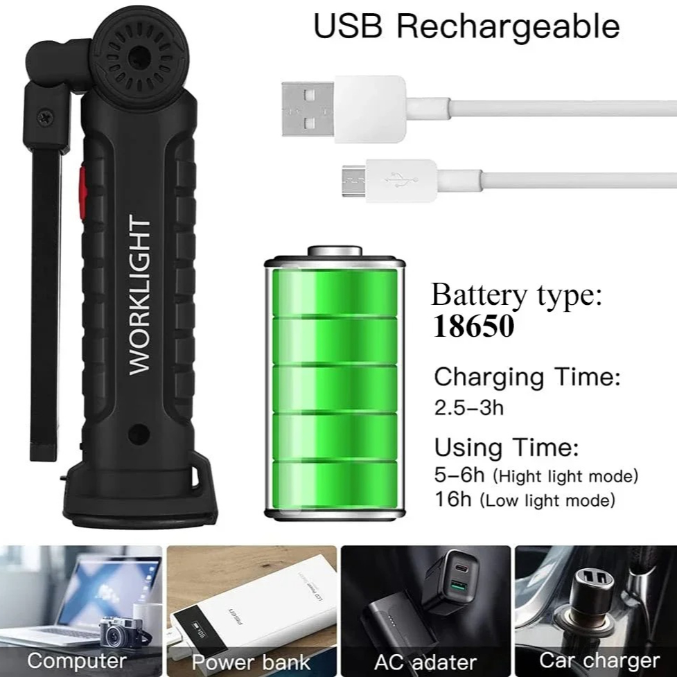 Portable COB LED Flashlight US - Outdoor Camping Lampe review and price