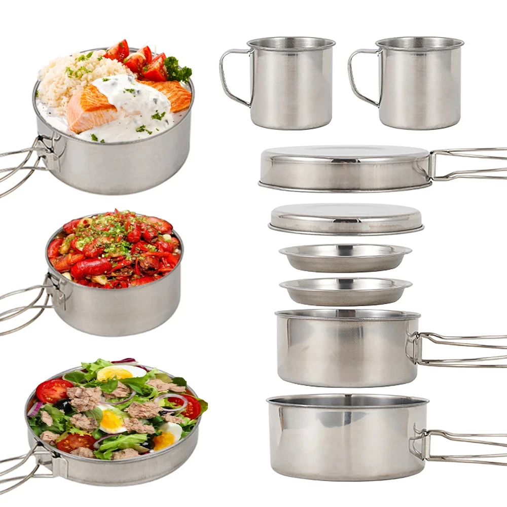 8pcs/Set Camping Cookware Mess - Outdoor Camping Kitchen Set review and price