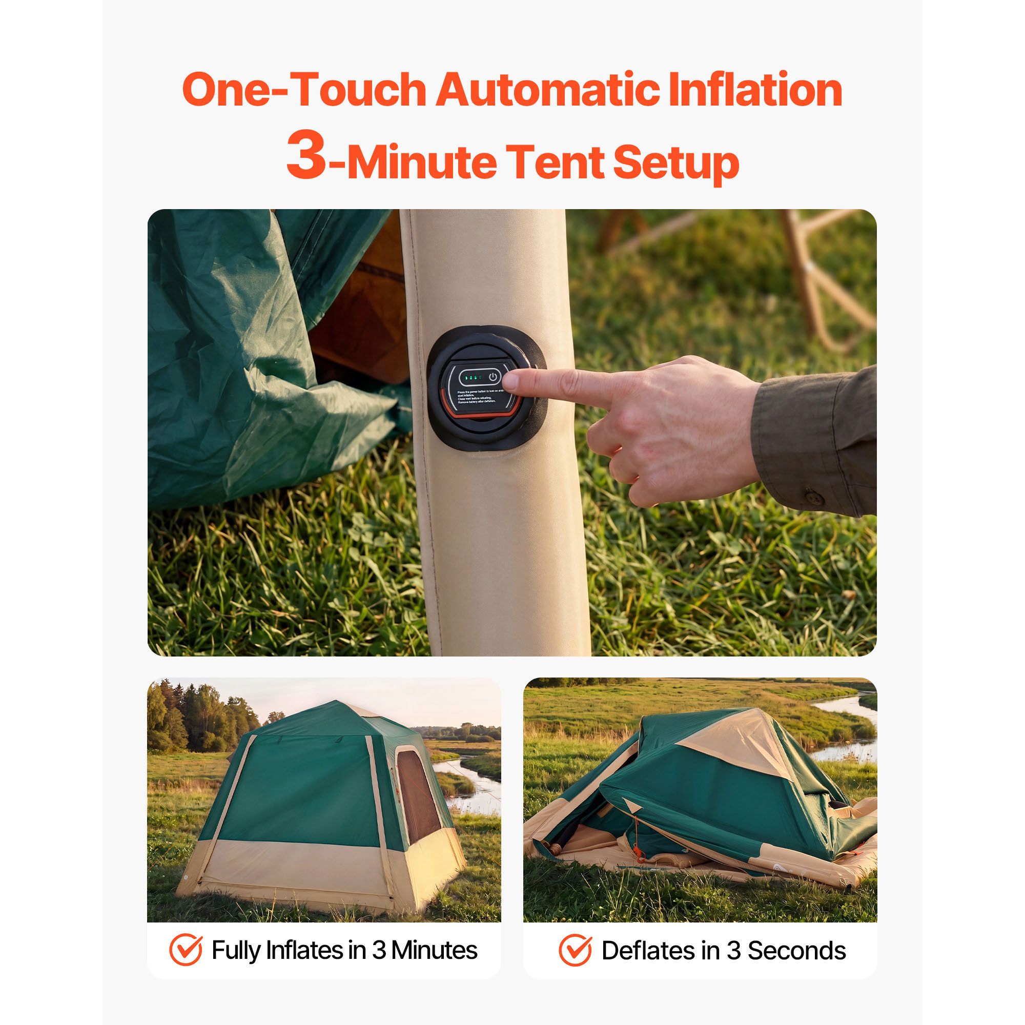 Camping Tent, 4 Person Inflata - Outdoor Camping On Youtube review and price