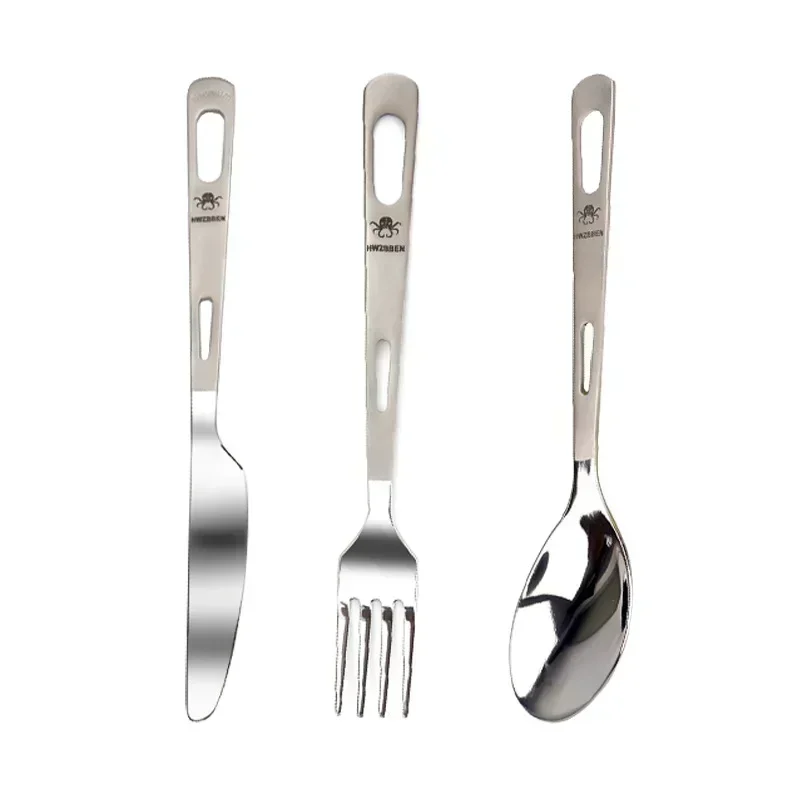 HWZBBEN Titanium Fork Spoon Kn - Outdoor Camping Kitchen Set review and price