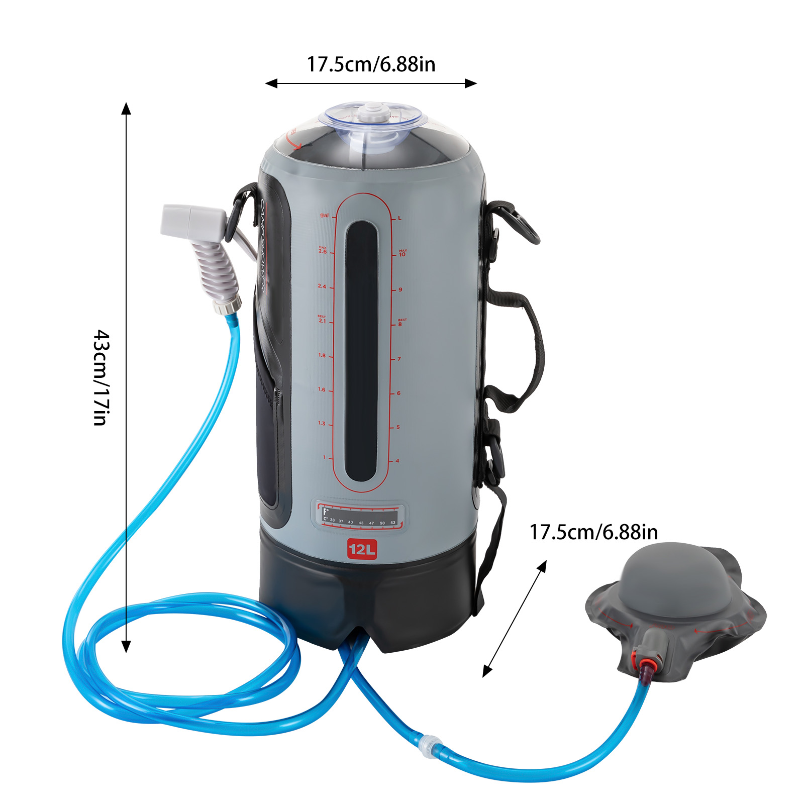 12L Camping Shower Solar Showe - Portable Camping Shower review and price
