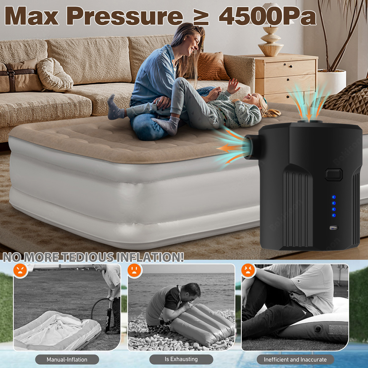 Portable Electric Air Pump for - Inflatable Mattress review and price