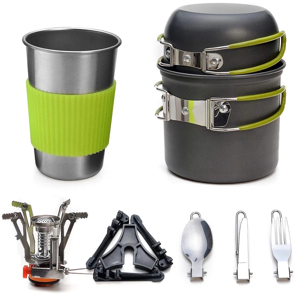 Camping Cookware Kit with Stov - Outdoor Camping Kitchen Set review and price